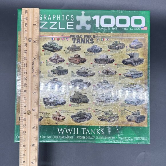 1000 Piece Jigsaw Puzzle World War II Tanks Eurographics USA Military New in Box - Picture 7 of 9